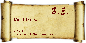 Bán Etelka névjegykártya